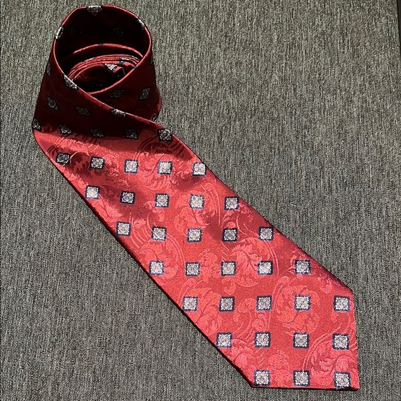 Christian Dior Monsieur Vintage Tie Burgundy Navy - Picture 1 of 4